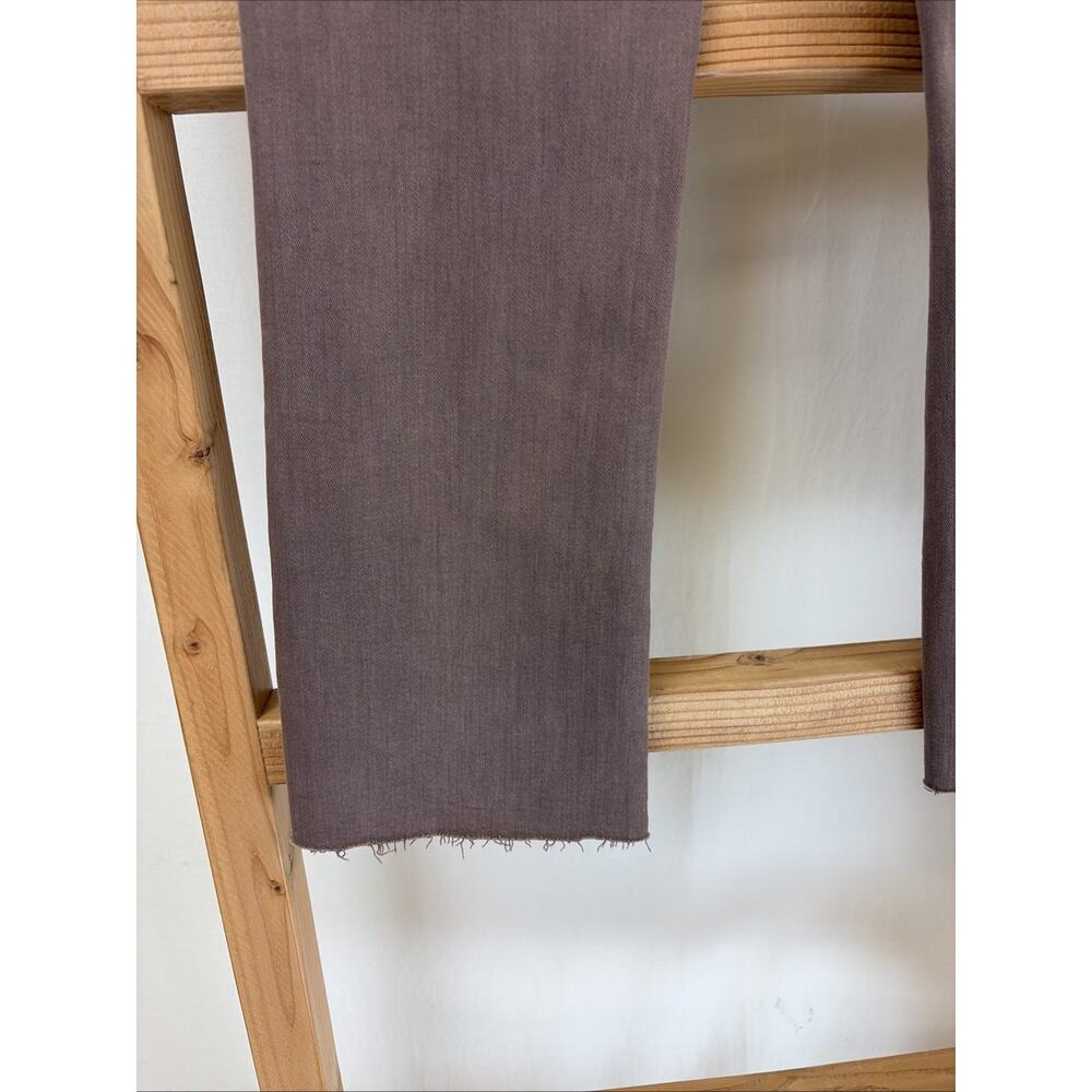 NWT Oat New York Brown Mid Rise Mini Flare Cropped Pants #0666 Size 34 - Picture 4 of 5